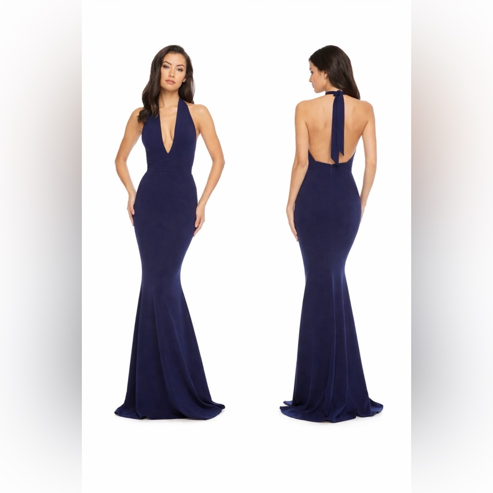 Dress The Population Camden Long Formal Maxi Blue Large NWT $268